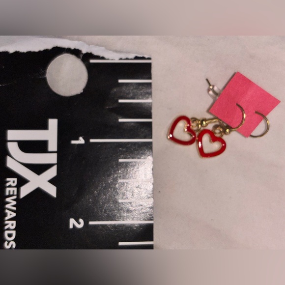 Neiman Marcus Red Heart Earrings - Picture 3 of 3